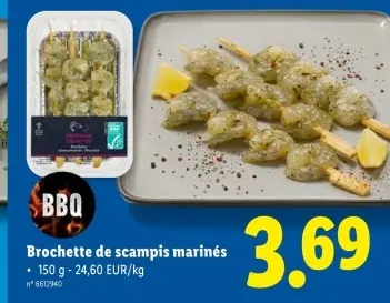 Offre: Brochette de scampis marinés