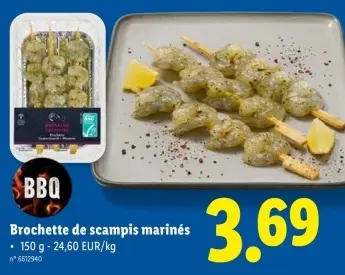 Offre: Brochette de scampis marinés