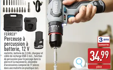 Offre: Perceuse a percussion a batterie
