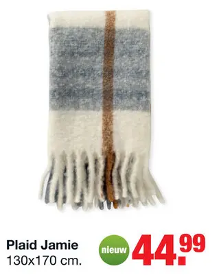 Aanbieding: Plaid Jamie 130x170 cm Sterling Blue