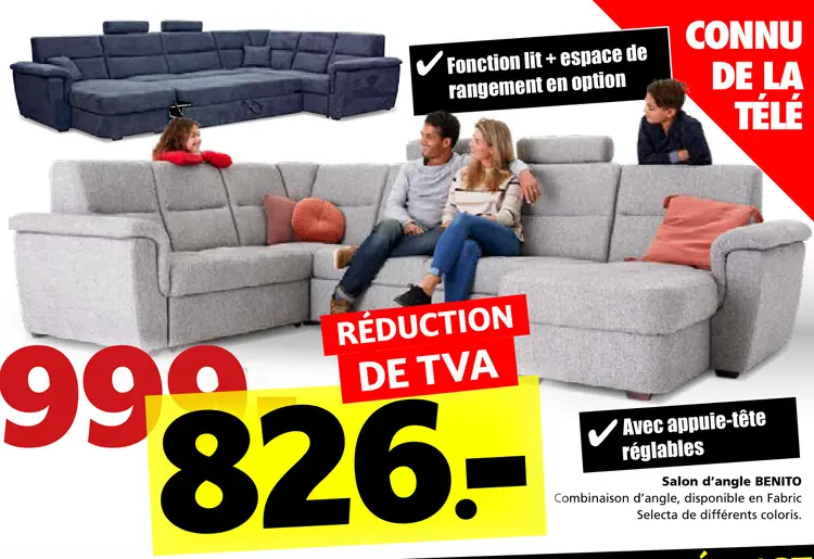 Offre: Salon d'angle BENITO