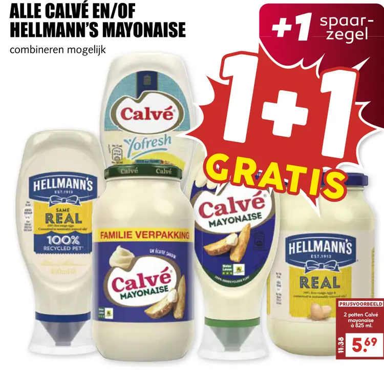 Aanbieding: Calvé en/of Hellmann's Mayonaise