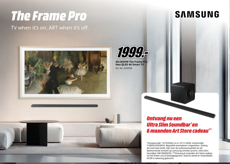 Promotie: The Frame Pro Neo QLED 4K Smart TV