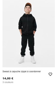 Offre: Sweat à capuche zippé à coordonner