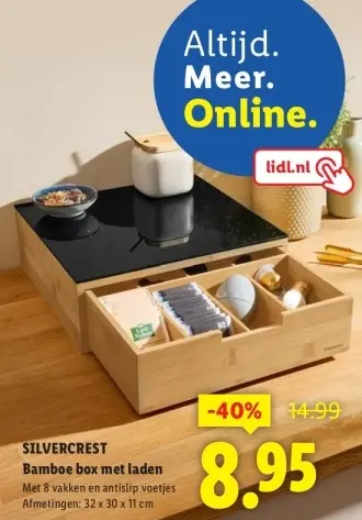 Aanbieding: Bamboe box met laden