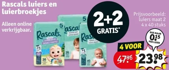 Aanbieding: Rascals luiers en luierbroekjes
