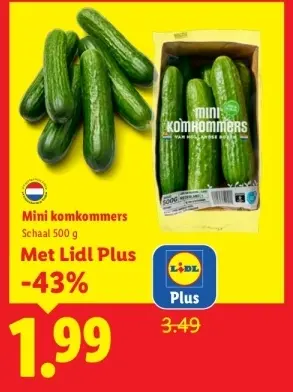 Aanbieding: Mini komkommers