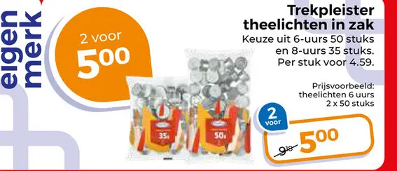 Aanbieding: Theelichten in zak