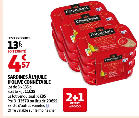 Offre: Sardines à l'huile d'olive
