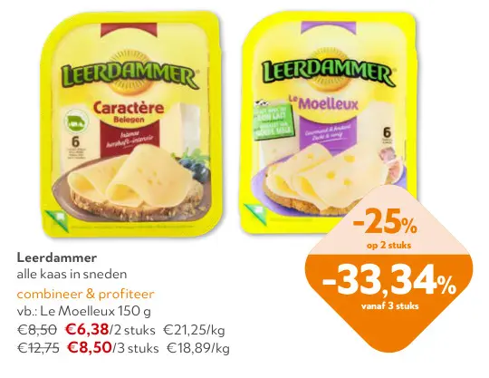 Aanbieding: alle kaas in sneden