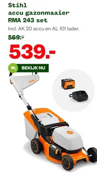 Aanbieding: Stihl accu gazonmaaier RMA 243 set