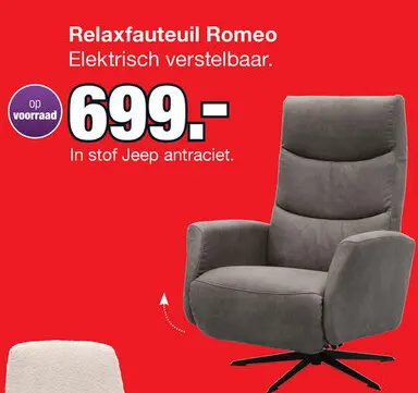 Aanbieding: Relaxfauteuil Romeo manueel verstelbaar