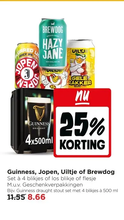 Aanbieding: Guinness, Jopen, Uiltje of Brewdog