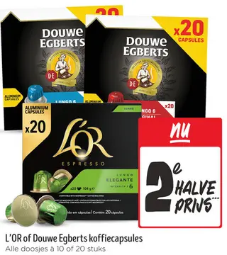 Aanbieding: L'OR of Douwe Egberts koffiecapsules