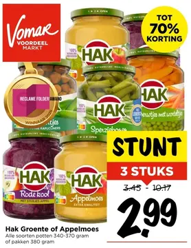 Aanbieding: Groente of Appelmoes
