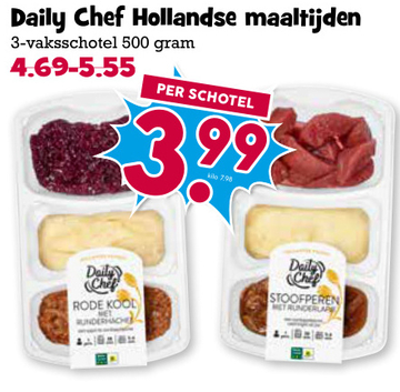 Aanbieding: Daily Chef Hollandse maaltijden 3-vaksschotel