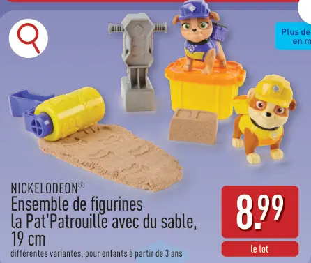 Offre: Ensemble de figurines la Pat'Patrouille avec du sable