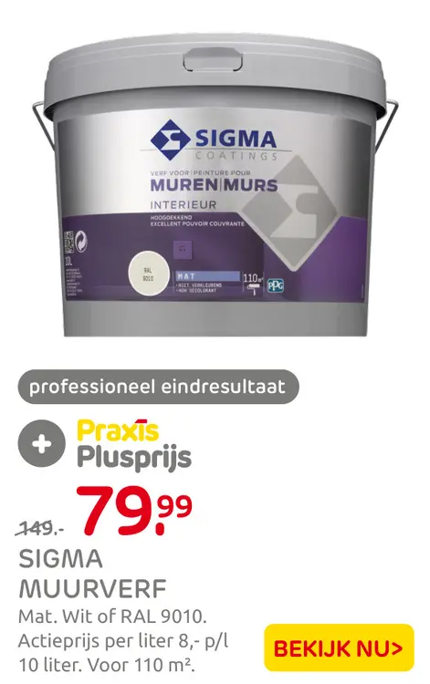 Aanbieding: Sigma muurverf