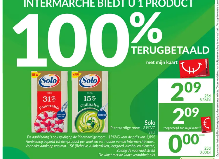 Promotie: Plantaardige room - 31%VG