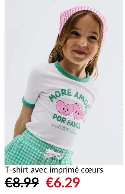 Offre: T-shirt avec imprimé cœurs
