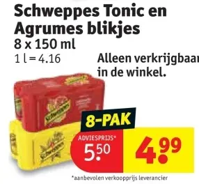 Promotie: Schweppes Tonic en Agrumes blikjes