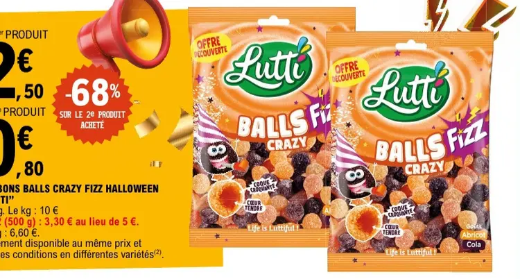 Offre: Bonbons Balls Crazy Fizz Halloween