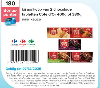 Promotie: chocolade tabletten