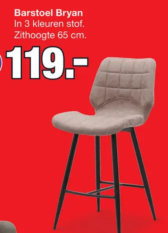 Aanbieding: Barstoel Bryan Antraciet