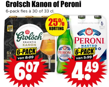 Aanbieding: Grolsch Kanon or Peroni