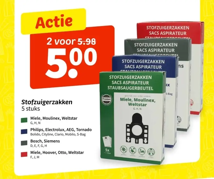 Aanbieding: Stofzuigerzakken
