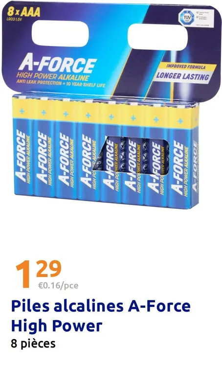 Offre: Piles alcalines A-Force High Power