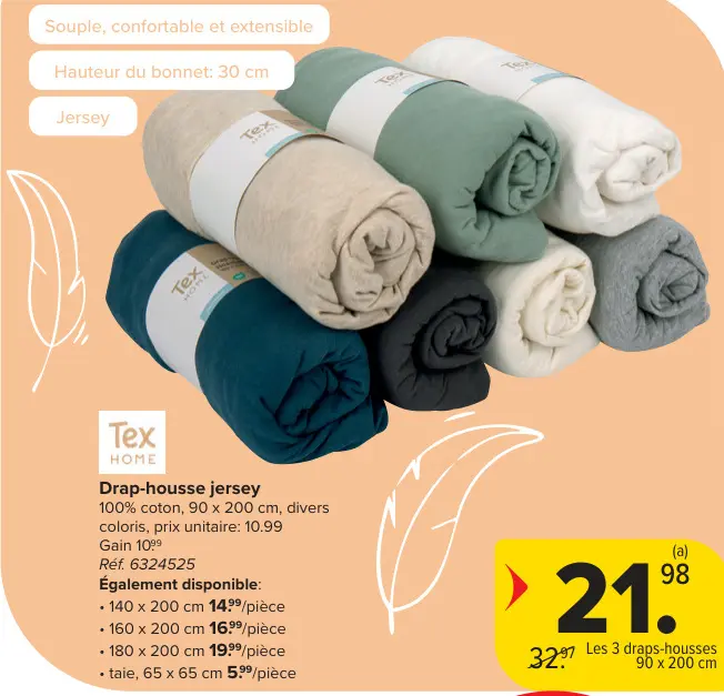 Offre: Drap-housse jersey