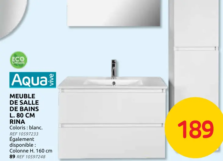 Offre: Meuble de salle de bains l. 80 cm rina