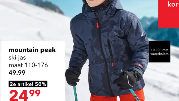 Aanbieding: Mountain Peak kinder ski-jas groen 10000 mm waterkolom