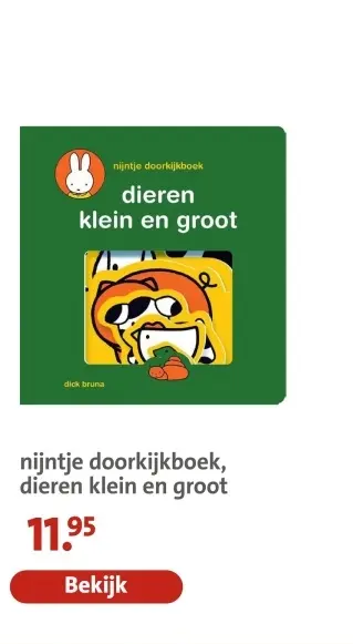 Aanbieding: nijntje doorkijkboek, dieren klein en groot