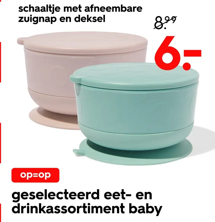 Aanbieding: Schaaltje met afneembare zuignap en deksel