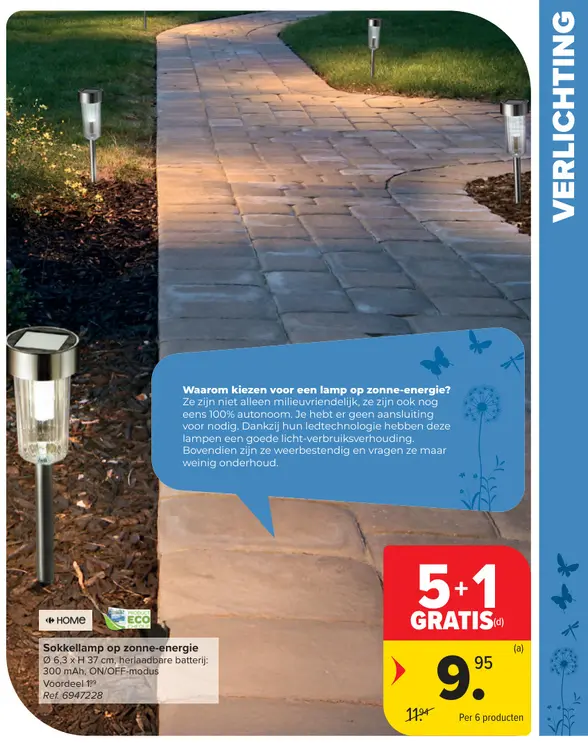 Promotie: Sokkellamp op zonne-energie
