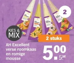 Aanbieding: AH Excellent verse roomkaas en romige mousse