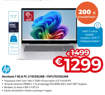 Offre: Omnibook 7 NG AI PC 17-DC0013NB-ITHP17DC0013N