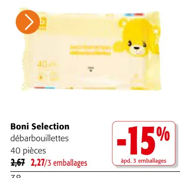 Offre: Débarbouillettes 40 pièces