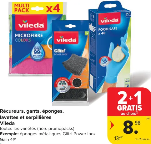 Offre: Récureurs, gants, éponges, lavettes et serpillières