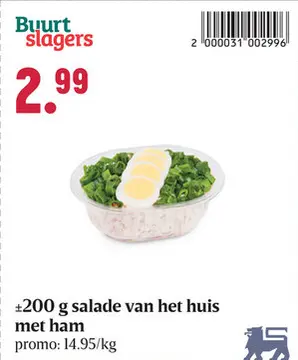 Aanbieding: salade van het huis met ham