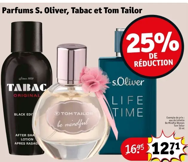 Offre: S. Oliver, Tabac en Tom Tailor parfum