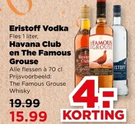 Aanbieding: Eristoff Vodka, Havana Club en The Famous Grouse