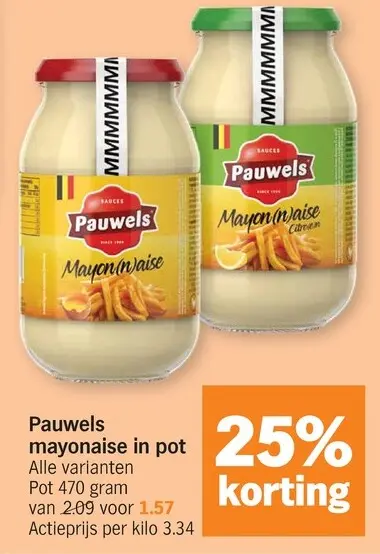 Promotie: Pauwels mayonaise in pot