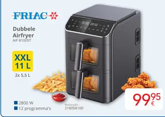 Promotie: Dubbele Airfryer AIF 8100ST