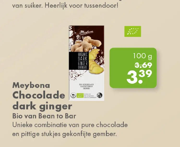 Aanbieding: Meybona Chocolade dark ginger