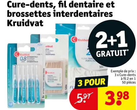 Offre: Cure-dents, fil dentaire et brossettes interdentaires