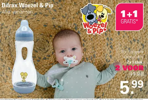Aanbieding: Difrax Woezel en Pip