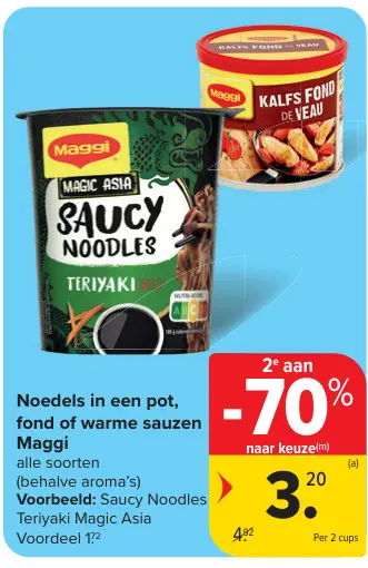 Promotie: Noedels in een pot, fond of warme sauzen